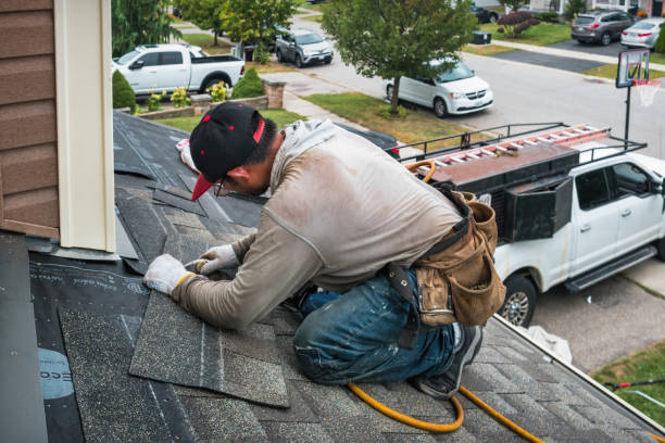 Professional Roofing technician working in Limington, ME